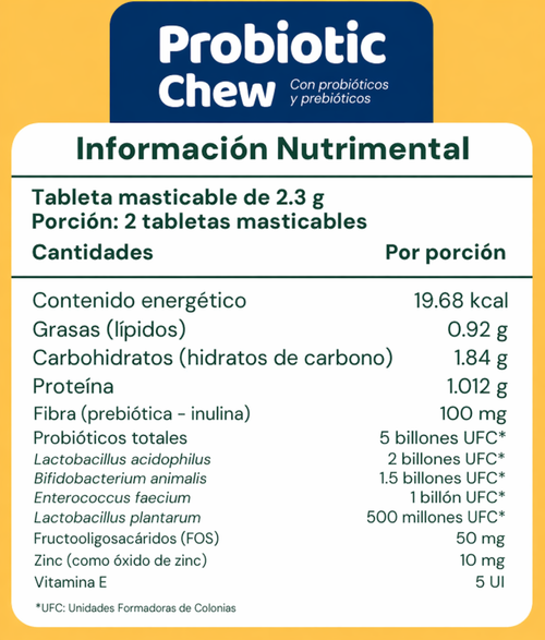 MASTICABLE PARA LA SALUD INTESTINAL EN PERROS